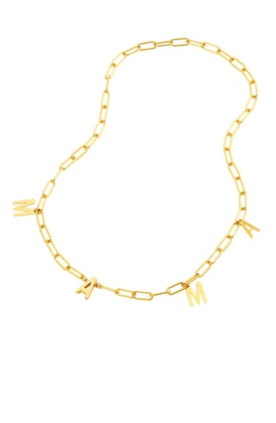 Adornia Mama Station Collar Necklace In Yellow