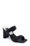 Dolce Vita Paily Rhinestone Heels Sandal In Black Rhinestone In Black Leather