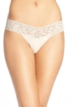 Hanky Panky Cotton With A Conscience Petite Low Rise Thong In Chai
