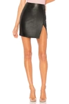 Superdown Trinity Faux Leather Skirt In Black