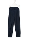 Knot Merino Wool Fine Knit Track Pants In Blue