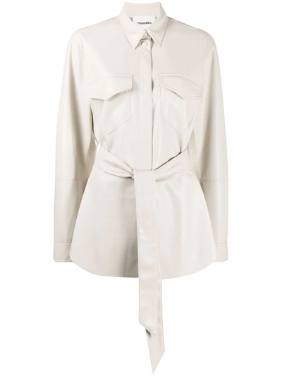 Nanushka Tie-waist Shirt In Neutrals