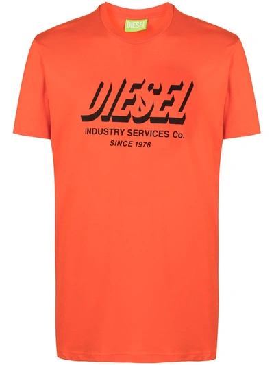Diesel Green Label Logo-print T-shirt In Orange