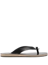 JIL SANDER STUD-EMBELLISHED LEATHER FLIP FLOPS