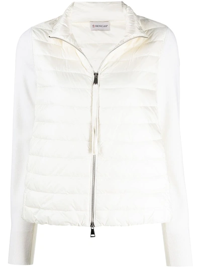 Moncler Panelled Padded Jacket In Weiss