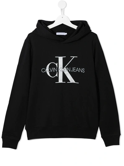 Calvin Klein Kids Hoodie Monogram For For Boys And For Girls In Black