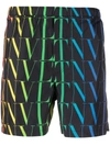 Valentino Garavani Vlnt Jersey Bermuda Shorts Men In Black