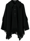 DOLCE & GABBANA FRINGED WOOL PONCHO