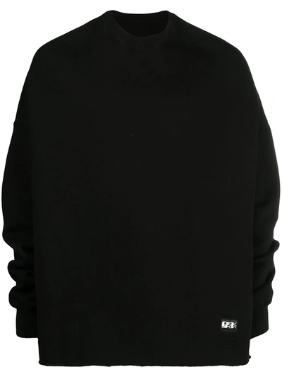 Rick Owens Drkshdw Logo-patch Crew-neck Sweatshirt In Black