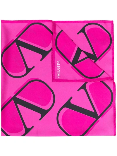Valentino Vlogo Silk Shawl In Pink