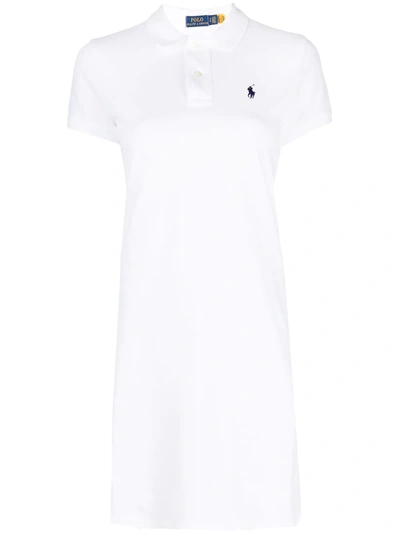 Polo Ralph Lauren Short-sleeve Cotton Polo Mini Dress In White