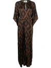 BAZAR DELUXE BELTED GRAPHIC-PRINT MAXI DRESS