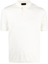 Roberto Collina Short-sleeved Cotton Polo Shirt In Milk