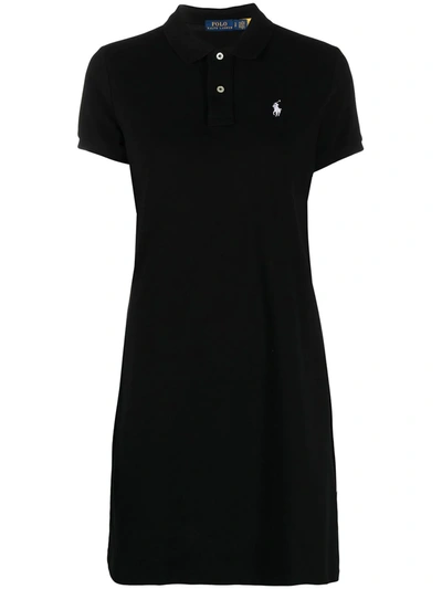 Polo Ralph Lauren Logo-appliqué Minidress In Black