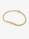 MICHAEL KORS PRECIOUS METAL-PLATED STERLING SILVER PAVÉ PLAQUE CURB LINK BRACELET