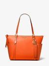 MICHAEL KORS SULLIVAN LARGE SAFFIANO LEATHER TOP-ZIP TOTE BAG