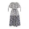 Moncler Floral-print Cotton-poplin Midi Dress In Light Beige