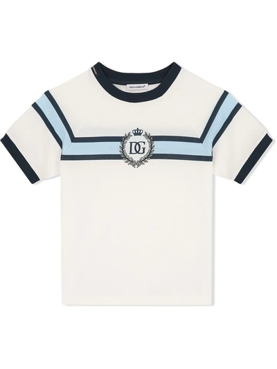 Dolce & Gabbana Kids' Logo-print Short-sleeved T-shirt In White