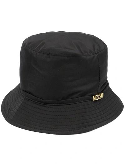 Moschino Logo-plaque Bucket Hat In Black