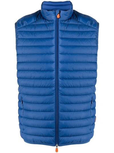 Save The Duck Adam Channel Quilted Puffer Vest In Blue