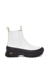 JIL SANDER CHELASEA LEATHER ANKLE BOOTS WITH VIBRAM SOLE