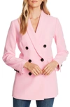 Cece By Cynthia Steffe Double Breasted Twill Blazer In Pink Begon