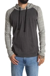 Burnside Colorblock Raglan Sleeve Hoodie In Charcoal