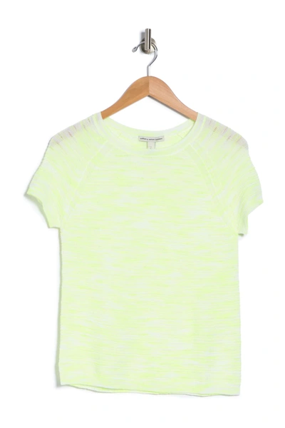 Autumn Cashmere Space Dye Short Sleeve Top In Glowstick