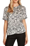 VINCE CAMUTO SHORT SLEEVE PAISLEY FRONTIER BLOUSE,193768388845