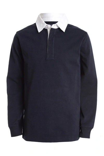 Nautica Kids' Long Sleeve Rugby Shirt In 410 Navy