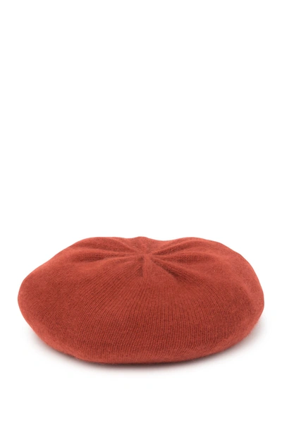 Portolano Solid Cashmere Beret In Ketchup