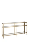 ADDISON AND LANE SIVIL 55" BRASS FINISH CONSOLE TABLE,810325032569