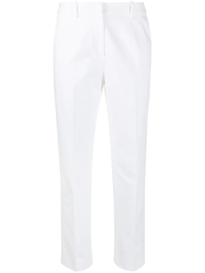 Emilio Pucci Cropped Cotton-blend Twill Slim-leg Pants In White