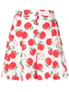 Boutique Moschino Poplin Shorts Allover Apple In White