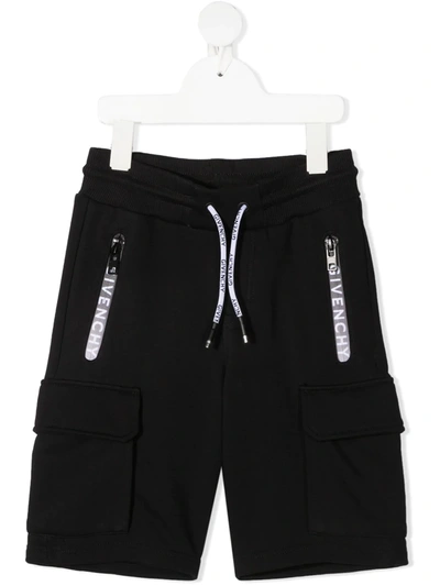 Givenchy Kids' Logo运动短裤 In Black