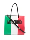MOSCHINO ITALIAN LOGO-LETTERING SHOPPER TOTE