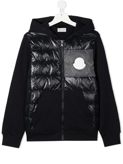 Moncler Teen Padded Hooded Jacket In Blue