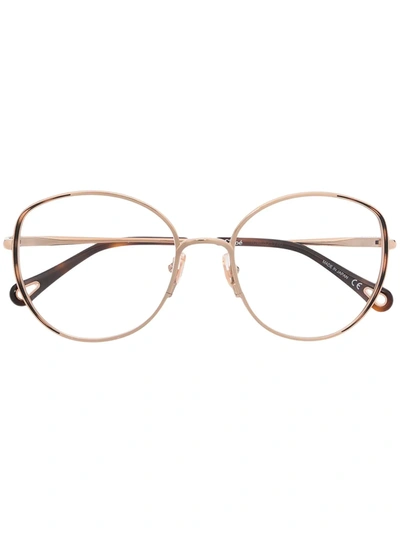 Chloé Round Glasses Frames In Gold