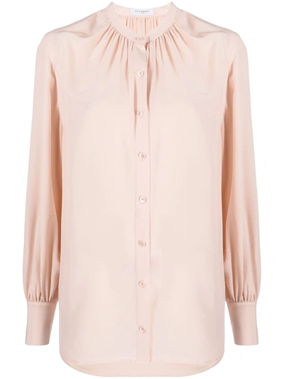 Equipment Silk Mandarin Collar Shirt In Pink