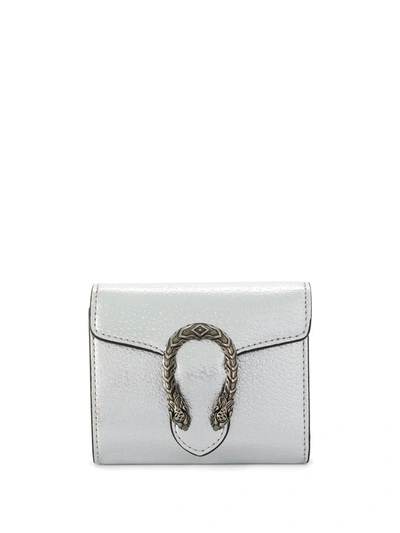 Gucci Dionysus Leather Continental Wallet In Silver