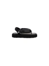 Miu Miu 40mm Padded Leather Thong Sandals In Black