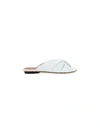 L'autre Chose Cracklet Effect Leather Mules In White In White
