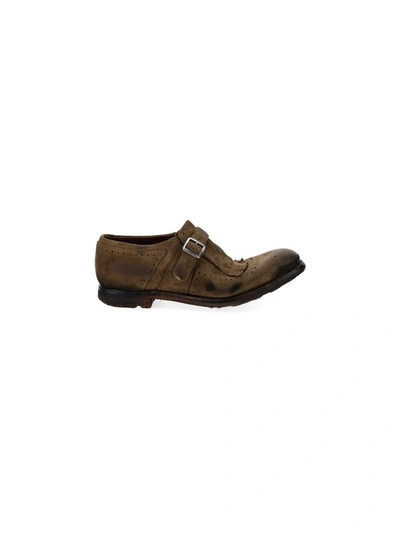 Church's Men's  Brown Suede Monk Strap Shoes