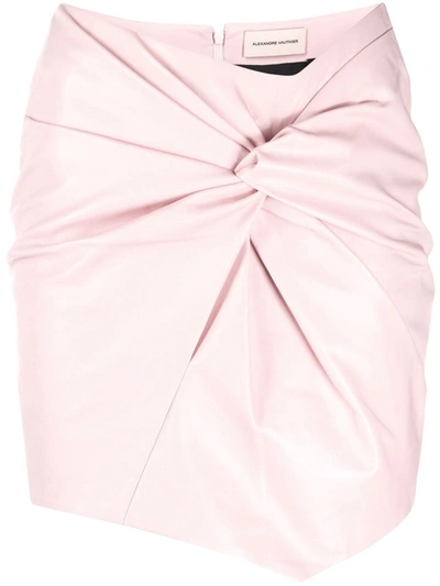 Alexandre Vauthier Powder Pink Nappa Leather Mini Skirt Nd  Donna 34f In White