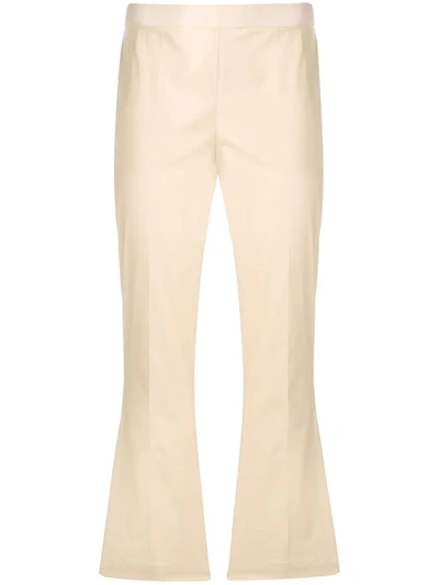 Twinset Cropped Drainpipe Trousers In Neutrals