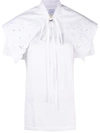 Patou Embroidered Oversized Collar Shirt In White