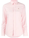 Polo Ralph Lauren Embroidered-logo Button-down Shirt In Pink