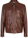 DOLCE & GABBANA MULTI-POCKET LEATHER JACKET