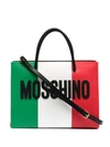 MOSCHINO ITALIAN LOGO-LETTERING SHOPPER TOTE