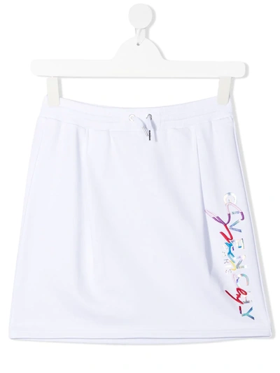 Givenchy Teen Logo Drawstring Skirt In White